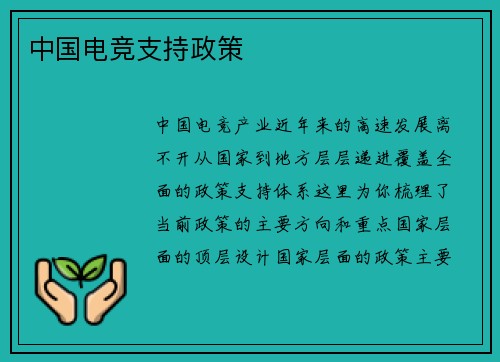 中国电竞支持政策